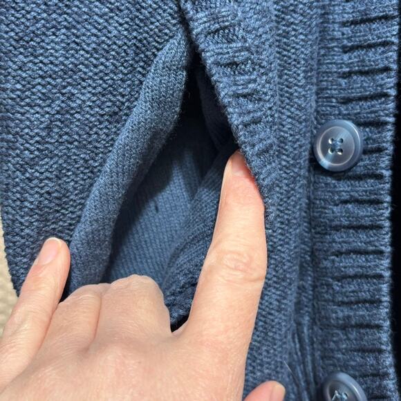 Tea Collection Kids XL Size 12 Navy Fair Isle Cardigan Button Front - Picture 2 of 8